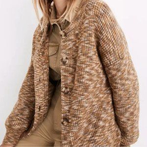 NWT Madewell Space-Dyed Winstead Cardigan Sweater Spacedye Butterscotch